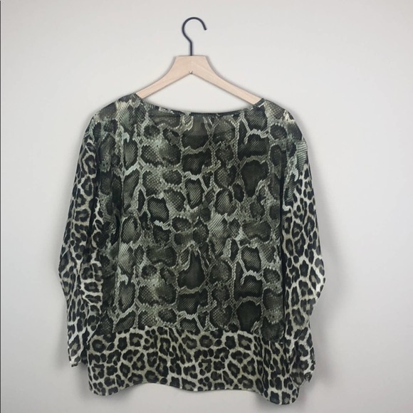 Michael Kors Sheer Snakeskin Leopard Top (S/M) - Picture 5 of 6